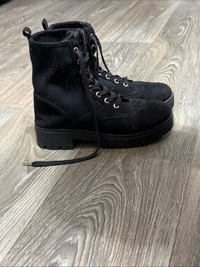 Women's Black Lace-Up Ankle Booties